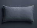 Rectangular Italian Garment-Dyed Percale Sham in deep blue-gray, lying flat. Features soft fabric and a subtle knife-edge seam.