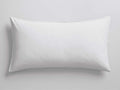 White Italian Garment-Dyed Percale Sham, a rectangular pillow cover, shown horizontally with a smooth, slightly rumpled texture and knife-edge seams.