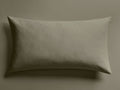 Italian Garment-Dyed Sateen Sham in muted sage green, lying flat, showcasing its silky, subtly-sheened fabric.