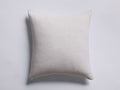 Italian Yarn-Dyed Stripe Sham: A soft, off-white square sham with numerous thin, dark grey horizontal stripes.