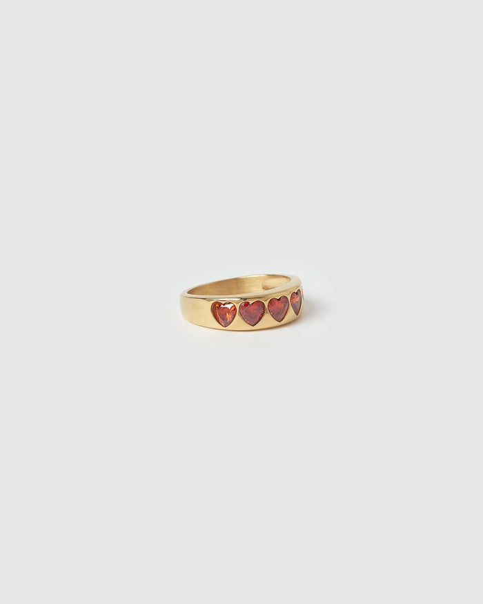 J'adore Gold Ring - Red