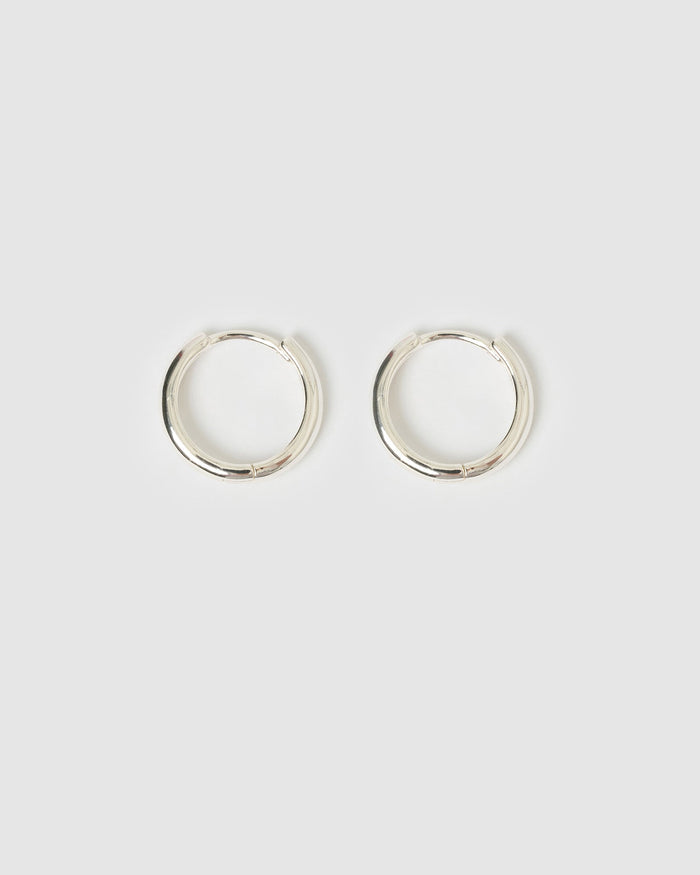 Jett Silver Hoop Earrings