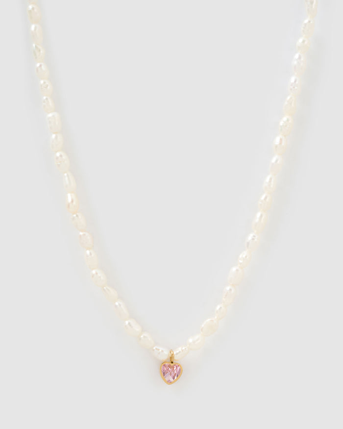Kiki Pearl Heart Necklace