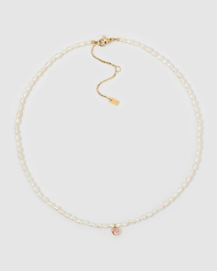 Kiki Pearl Heart Necklace