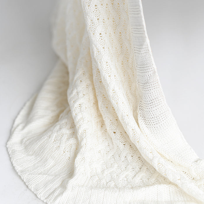 Ivory Cream Throw Blanket #color_cream