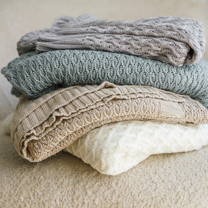 Ivory Cream Throw Blanket #color_cream