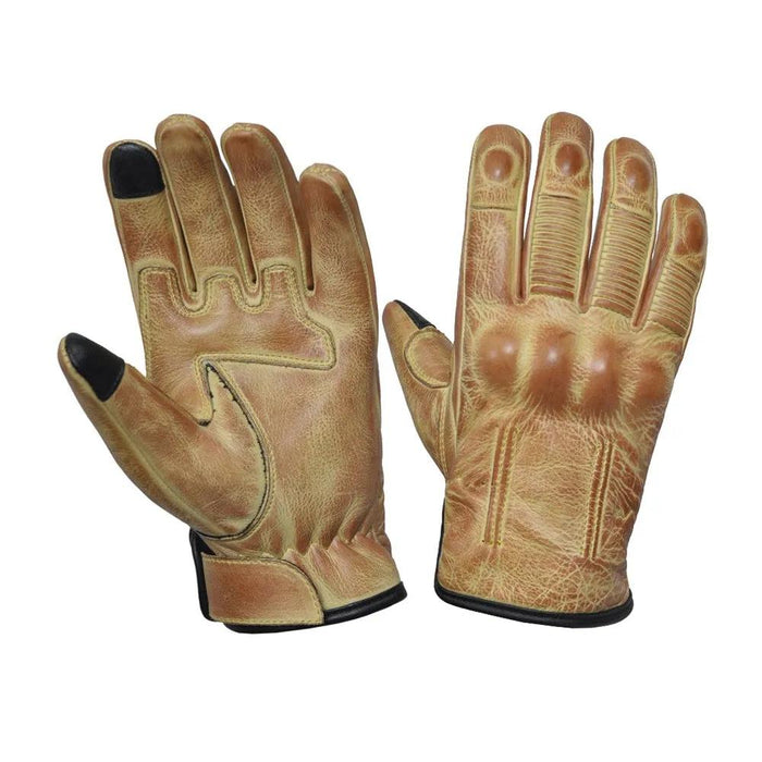 KnuckleGuard - Men's Leather Motorcycle Gloves