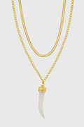 Layered Horn Pendant Necklace