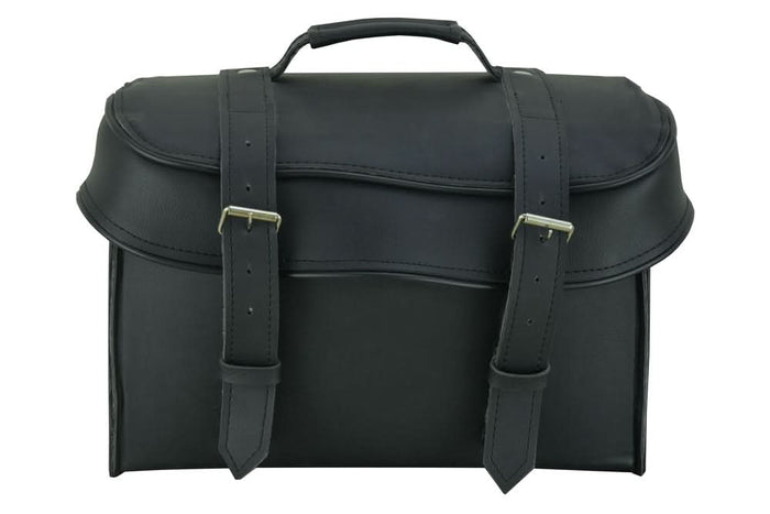 Leather Black PVC Large Four Piece Motorcycle Touring Tail Bag