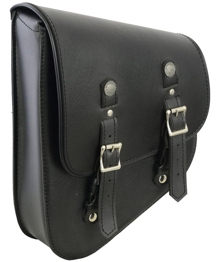 Left Side Premium Leather Swing Arm Bag W/ Buffalo Snaps