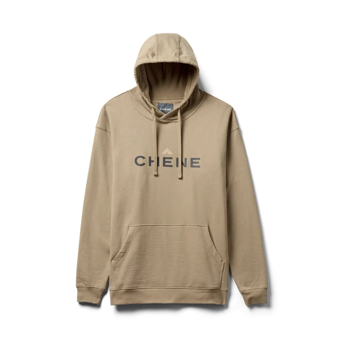 Leisure Hoodie in Heather Dark Khaki, flat lay #heather_dark_khaki