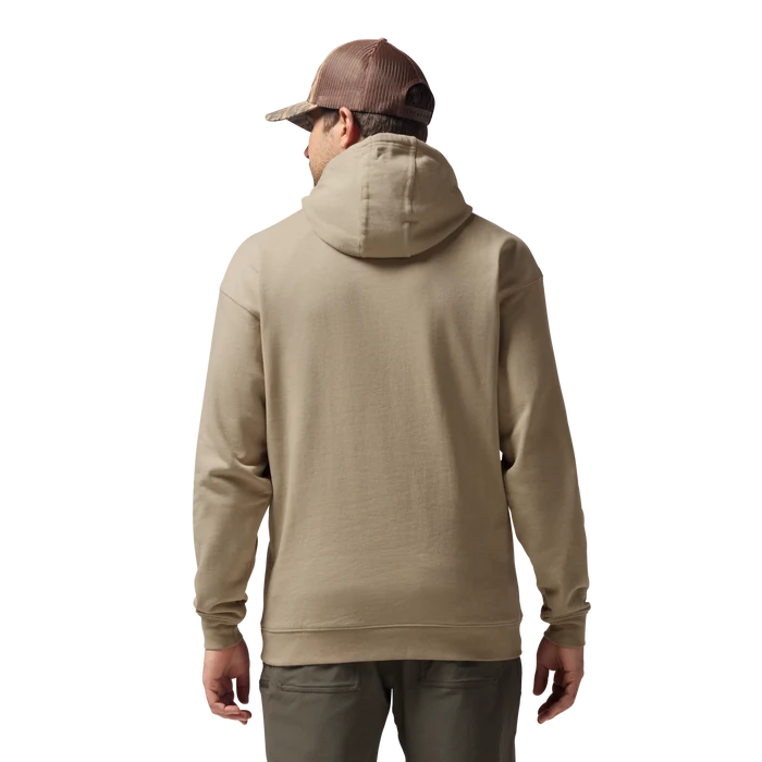 Leisure Hoodie in Heather Dark Khaki, on model #heather_dark_khaki