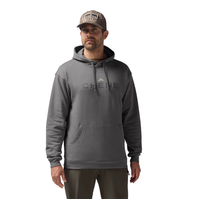 Leisure Hoodie in Heather Charcoal, on model #heather_charcoal