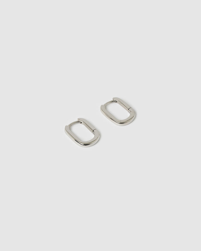 Link-Up Silver Hoop Huggies - Small
