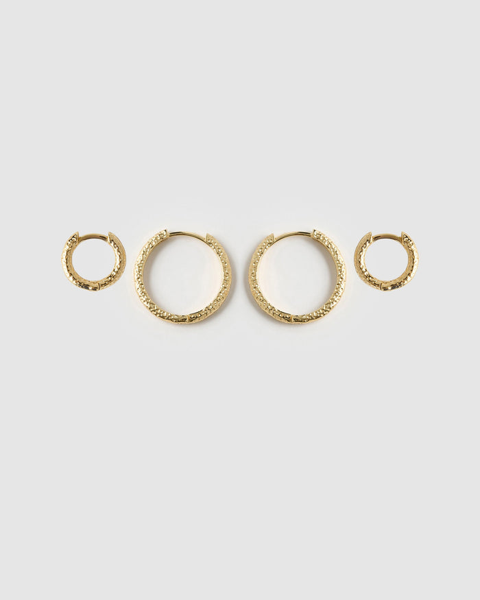 Little Hoop Earring Stack - Gold
