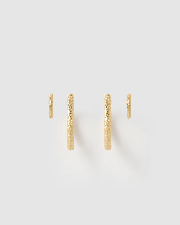Little Hoop Earring Stack - Gold