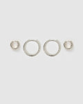 Little Hoop Earring Stack - Silver