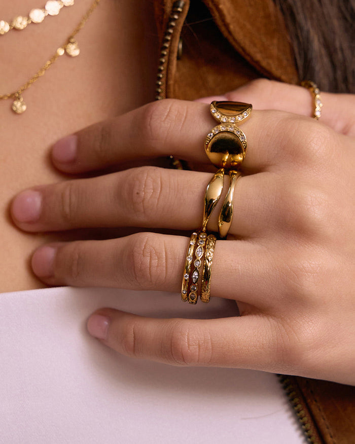 Lorenzo Gold Stacking Ring