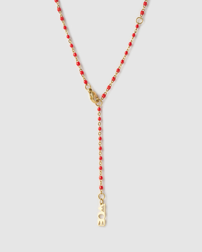 Lucky Fish Charm Necklace - Cherry