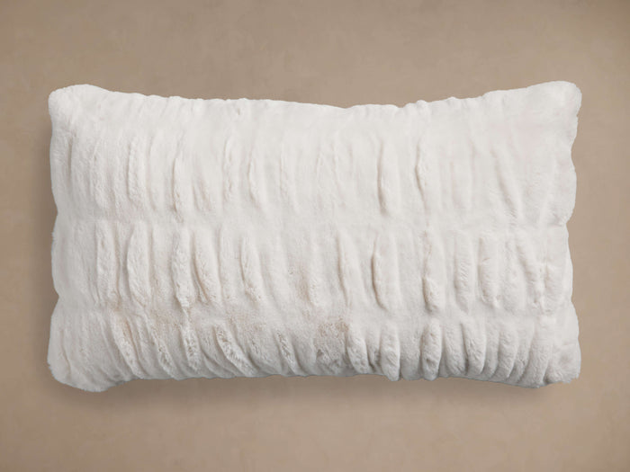 Faux Fur Pleated Ivory 24 Lumber Pillow Kit SKU (1 of 2)