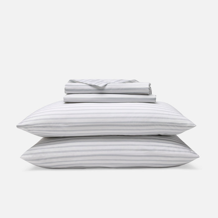 Tandem Stripe in White & Frost / Twin