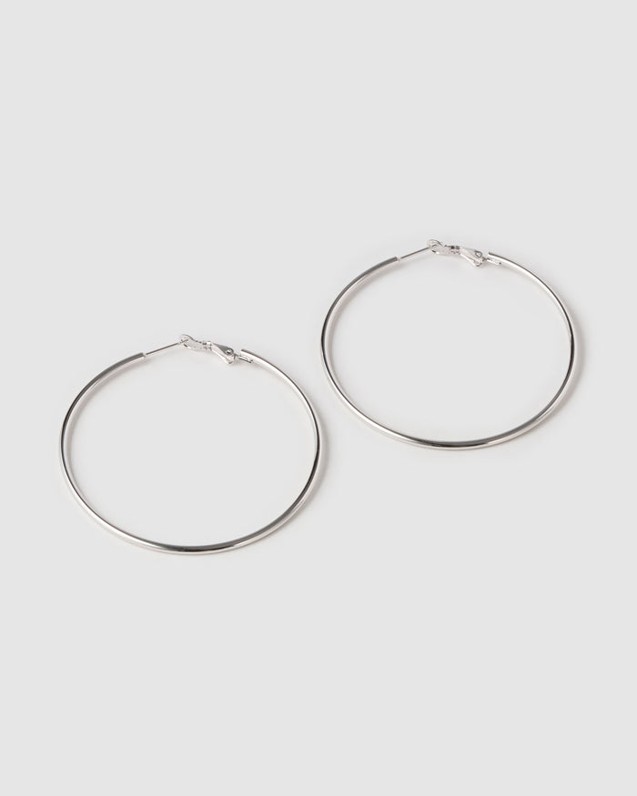 Maddy Silver Hoop Earrings