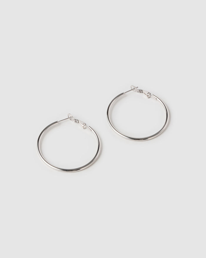 Maddy Silver Hoop Earrings