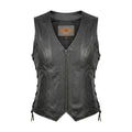 Mae - Women's Zippered Leather Motorcycle Vest
