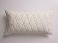 Horizontal Malea Cotton Sham in off-white, featuring a quilted diamond pattern, soft crinkled texture, and corded piping.