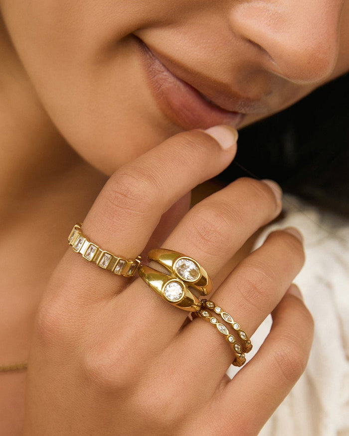 Mali Gold Ring - Stone
