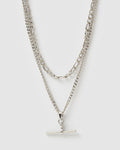 Marcella Double Stack Silver Necklace