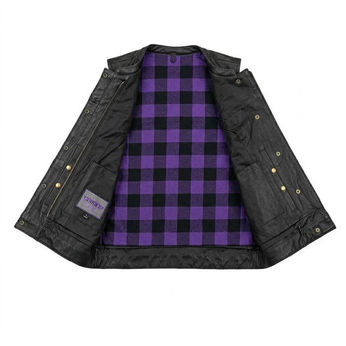 Mauve - Women's SOA Club Style leather Motorcycle Vest