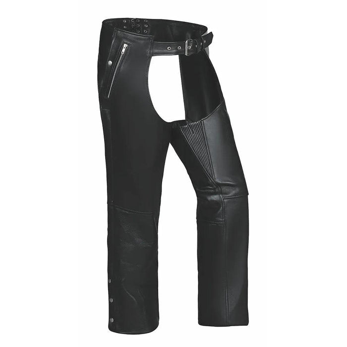 Maverick - Ultra 4-Pocket Leather Motorcycle Chaps with Spandex