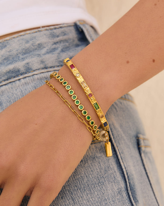 Melrose Gold Cuff Bracelet - Multi