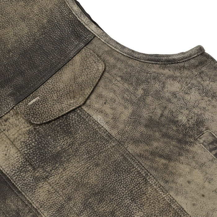 Men's Antique Brown Leather Motorcycle Vest