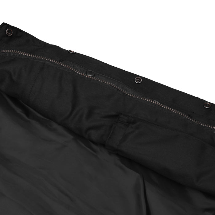 Men's Black Leather Motorcycle Vest with Removable Hood