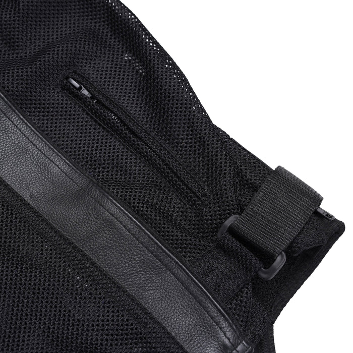 Mens Leather & Mesh Motorcycle Jacket  – Waterproof Liner