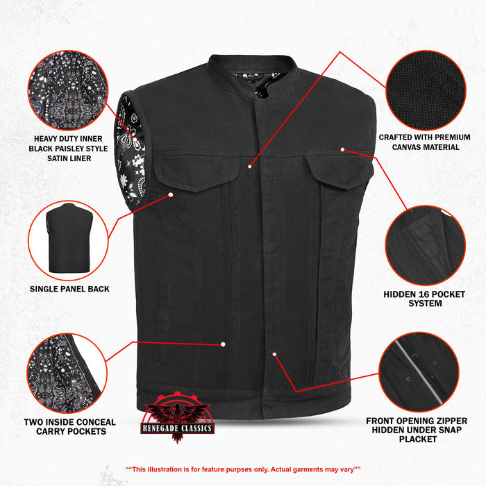 Men's Modern Utility Style Canvas Vest