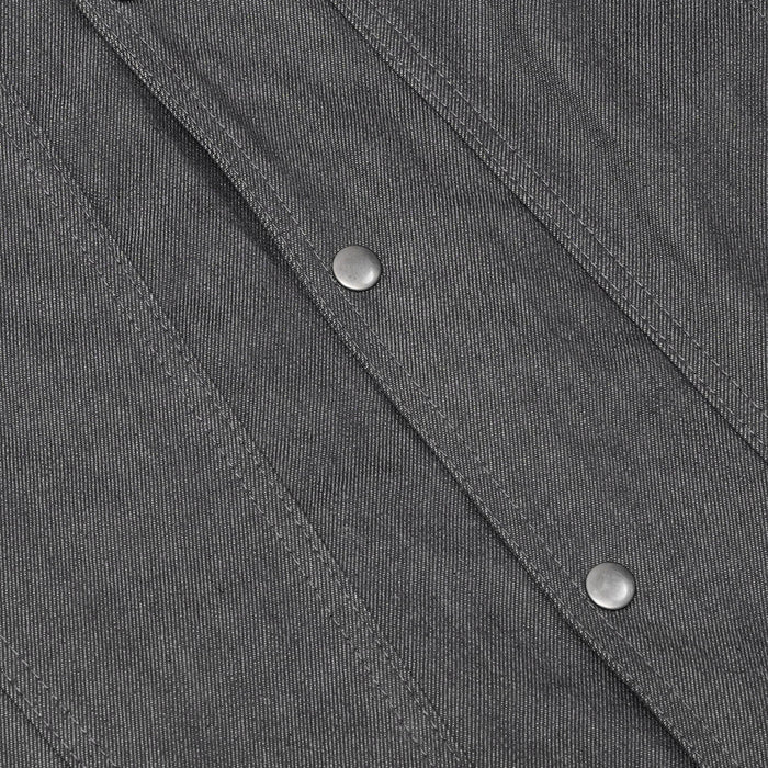 Men's Rough Rub-Off Raw Finish Broken Gray Denim Vest