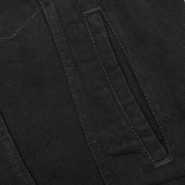 Men's Snap/Zipper Front Black - Denim Motorcycle Vest