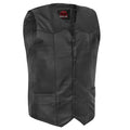 Men's Tall Classic Motorcycle Leather Vest - Black