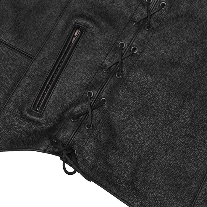 Men's Ten Pocket Utility Black Vest - TALL