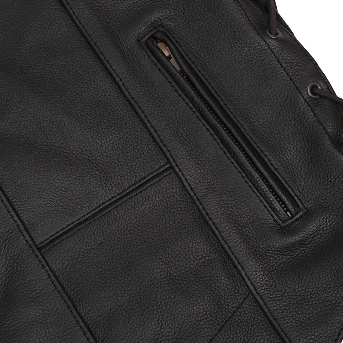 Men's Ten Pocket Utility Black Vest - TALL