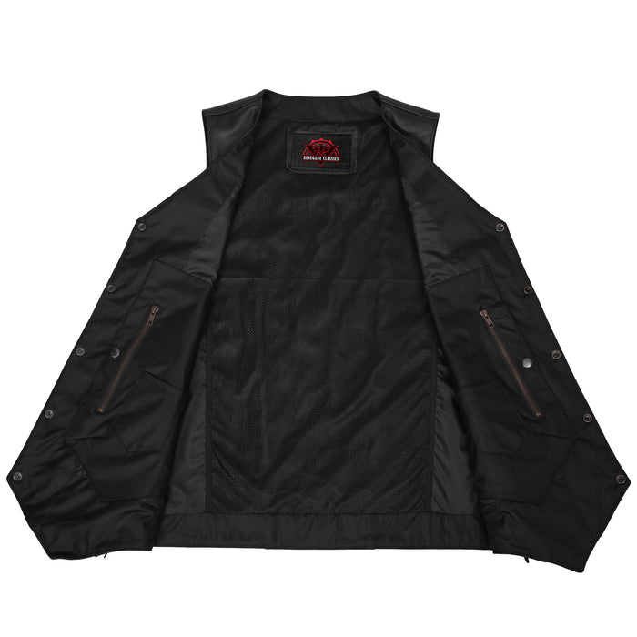 Men's Ten Pocket Utility Black Vest - TALL