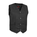 Men's Traditional Motorcycle Denim Vest with Plain Sides