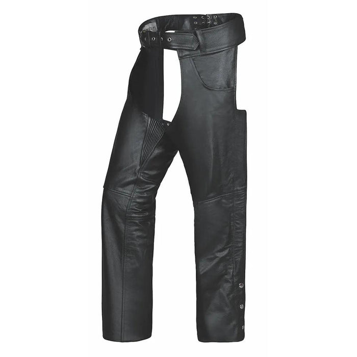 Mercenary - Unisex Leather Motorcycle Chaps with Spandex