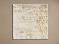Miah Rug Swatch, cream with horizontal ribbed texture and irregular golden speckles, presented flat.