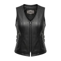 Midnight Cowgirl - Women's Lambskin Leather Motorcycle Vest