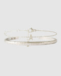 Mini Initial Bracelet Stack - Silver