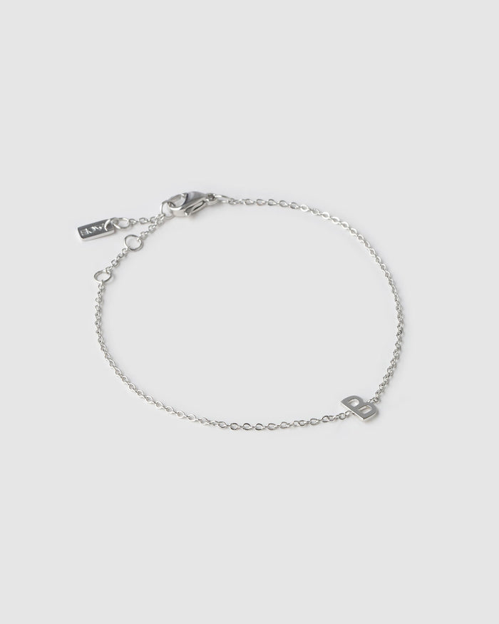 Mini Initial Silver Bracelet